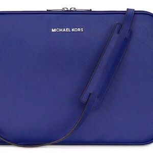 Michael Kors Royal Blue Leather Laptop Crossbody